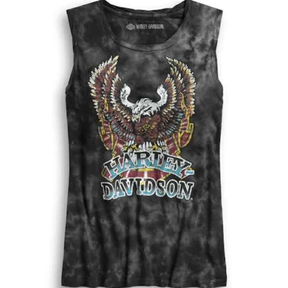 Harley-Davidson Tops - Harley-Davidson tie dye eagle muscle tee